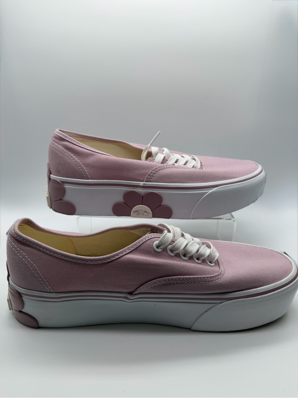 Vans Stackform Keepsake Lilac Sneakers with 3D Flower Decals Platform Skater - Picture 2 of 10